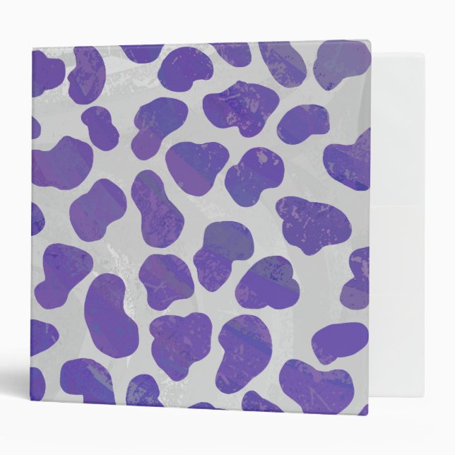 Classeur Impression dalmate violet et blanche (Devant/intérieur)