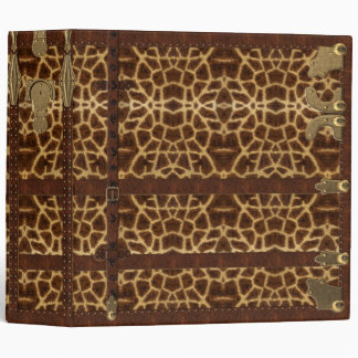 Classeur Impression d'animal de girafe tribal en cuir vinta