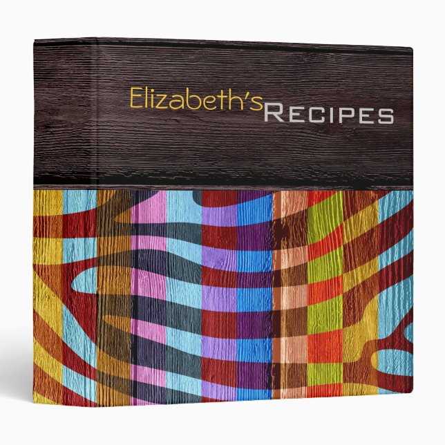 Classeur Impression de zèbre moderne en bois #9 (Devant/Côté)