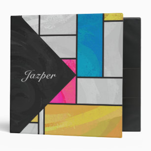 Classeur Impression jaune rose bleu de Mondrian
