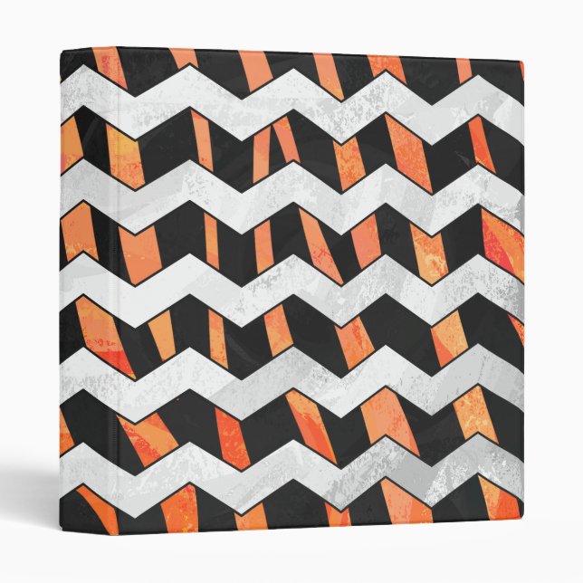 Classeur Impression noire et orange Zebra (Devant/Côté)