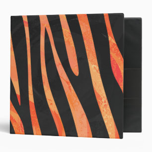 Classeur Impression noire et orange Zebra