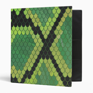 Classeur Impression serpent noir et vert