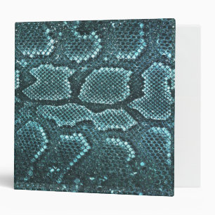 Classeur Impression turquoise de la peau de serpent, écail