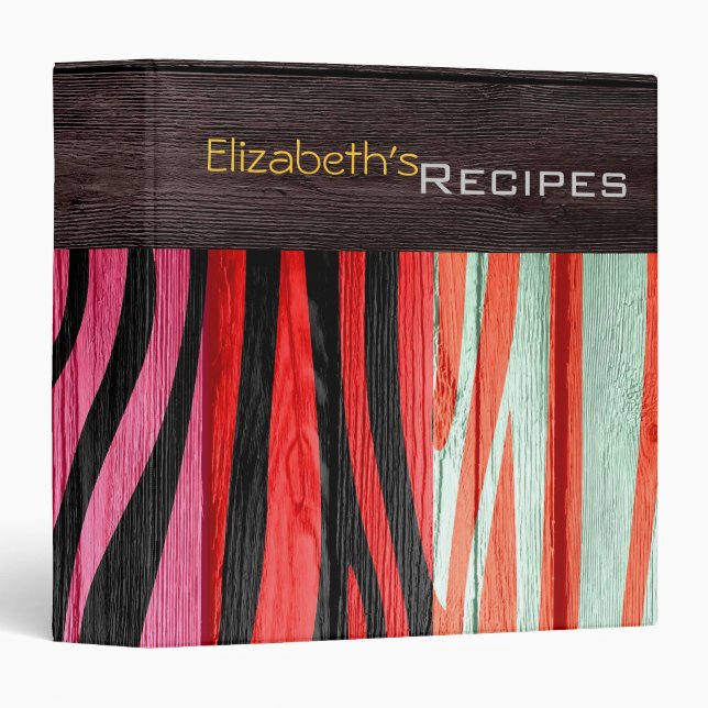 Classeur Impression zèbre moderne en bois #27 (Devant/Côté)