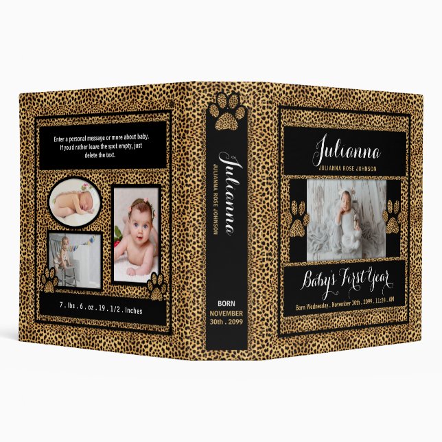 Classeur Imprimez Cheetah Photo Scrapbook de 1ère année pou (Arrière-plan)
