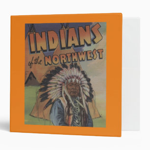 Classeur Indiens du nord-ouest - chef indien et Teepee
