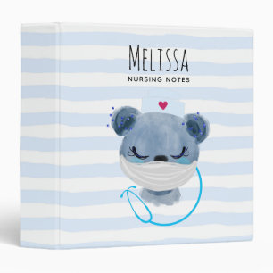 Classeur Infirmière de l'ours mignonne portant un Masque Mé