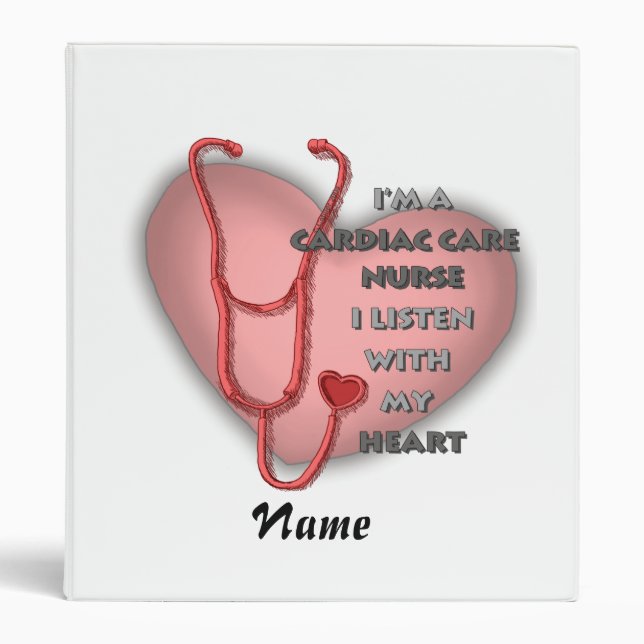 Classeur Infirmière en soins cardiaques du coeur rouge (Devant)