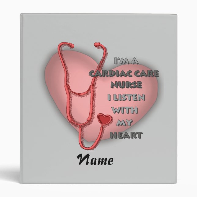 Classeur Infirmière en soins cardiaques du coeur rouge (Devant)