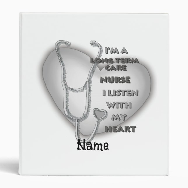 Classeur Infirmière en soins de longue durée Grey Heart (Devant)