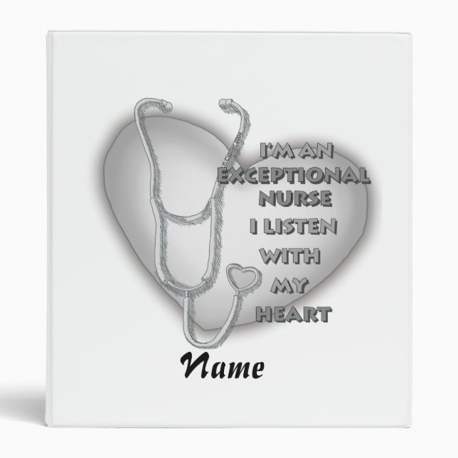 Classeur Infirmière exceptionnelle du coeur gris (Devant)
