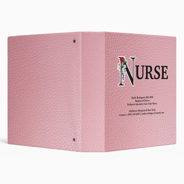Classeur Infirmière inscrite en cuir rose mou (Arrière-plan)