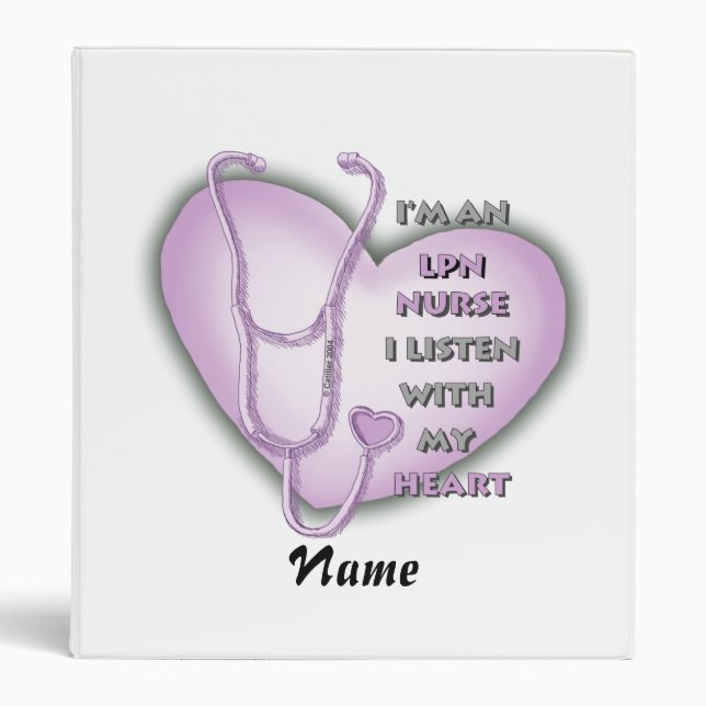 Classeur Infirmière LPN du coeur pourpre (Devant)