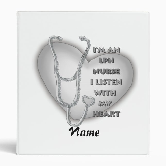 Classeur Infirmière LPN Grey Heart (Devant)
