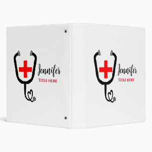 Classeur Infirmière médecin rouge plus stéthoscope ajouter 