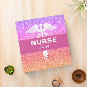 Classeur Infirmière Médicale Rainbow Parties scintillant pe