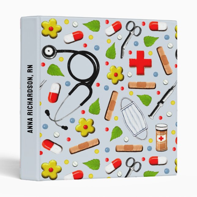Classeur Infirmière personnalisée (Devant/Côté)