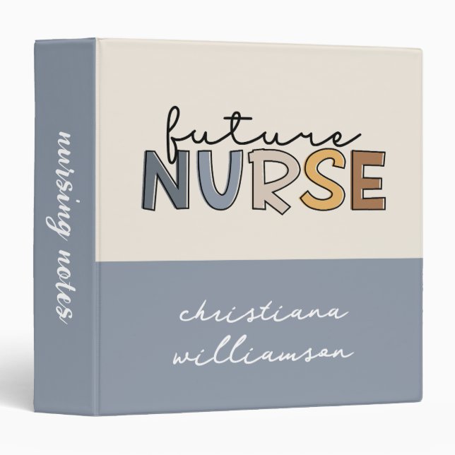 Classeur Infirmière personnalisée | Cadeaux étudiants en so (Devant/Côté)