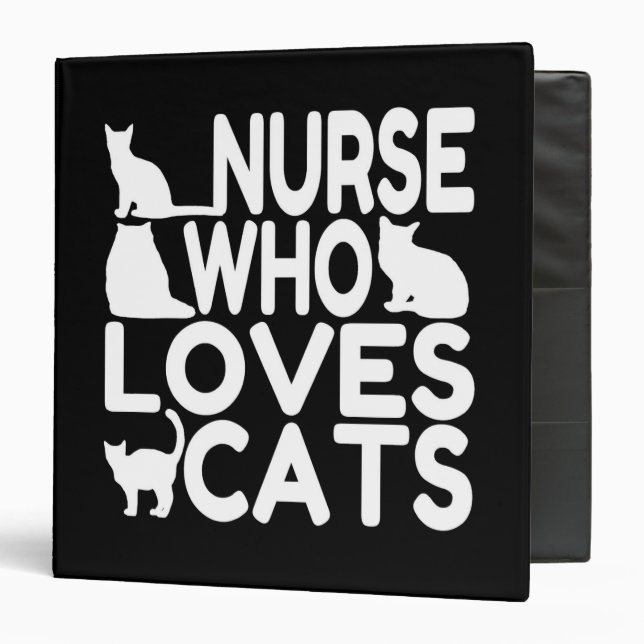 Classeur Infirmière qui aime les chats (Devant/Intérieur)