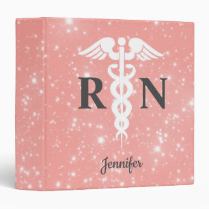 Classeur Infirmière RN Caduceus Pink Médicale Surveillanc