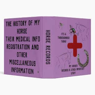 Classeur information sur les chevaux
