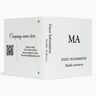 Classeur information sur les invités de location de vacance