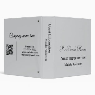 Classeur informations sur les invités de location de vacanc