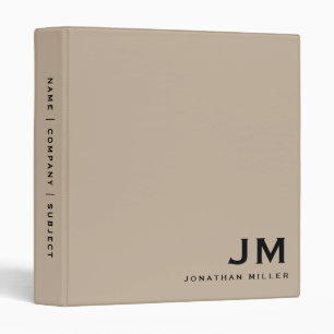 Classeur Initiales pour monogramme Beige Professionnel