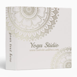 Classeur Instructeur de méditation Yoga Gold Mandala Fleurs