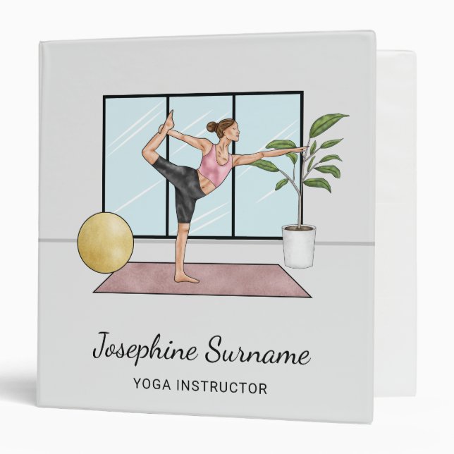 Classeur Instructeur de Yoga Danseuse Pose Méditation Forma (Devant/Intérieur)