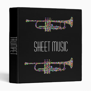 Classeur instrument musical de trompette funky
