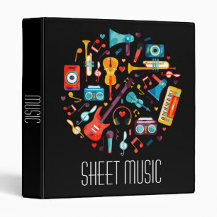 Classeur Instruments de musique colorés