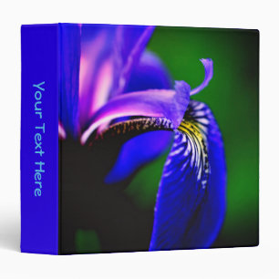 Classeur Iris Fleur de Drapeau Bleu Personnalisé