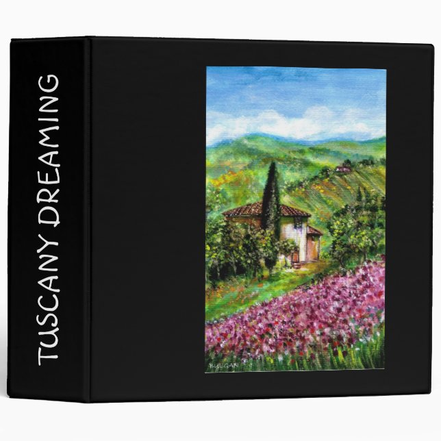 CLASSEUR IRISES EN TOSCANE (Devant/Côté)