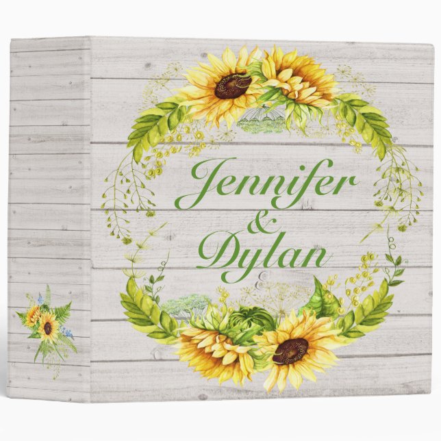 Classeur Irish Blessing Sunflower Mariage / Toutes les occa (Devant/Côté)
