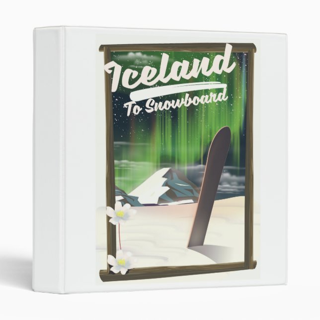 Classeur Islande au snowboard (Devant/Côté)