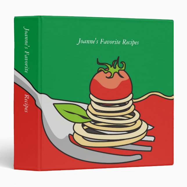 Classeur italien de recette de nourriture de (Devant/Côté)