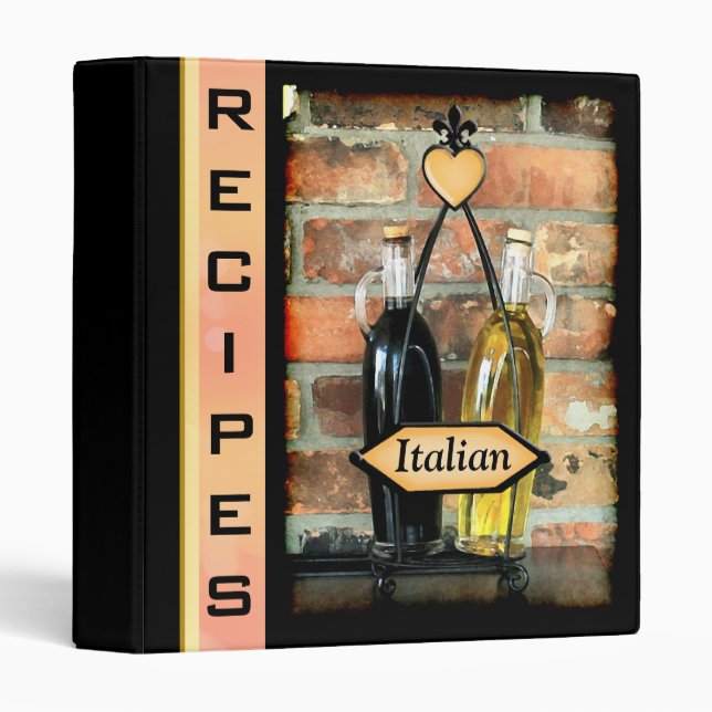 Classeur italien fait sur commande de recettes (Devant/Côté)