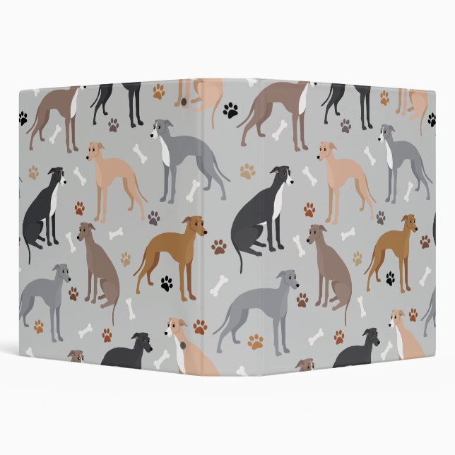 Classeur italien Greyhound Chig Bones and Paws 3 a (Arrière-plan)