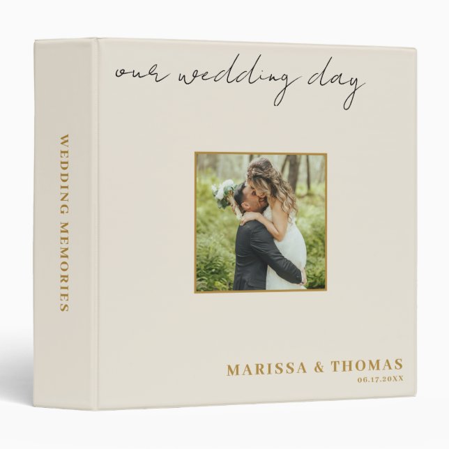 Classeur Ivory & Gold Wedding Photo Album Keepsake Photo (Devant/Côté)