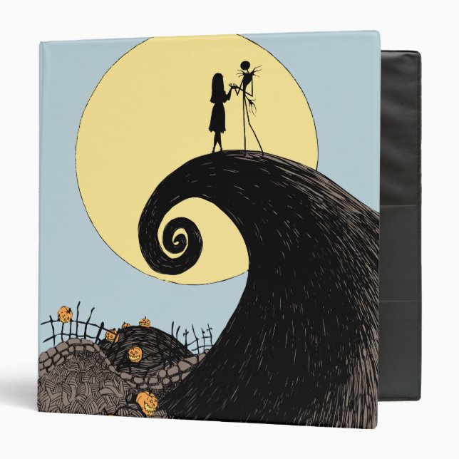 Classeur Jack et Sally | Silhouette de lune (Devant/Intérieur)