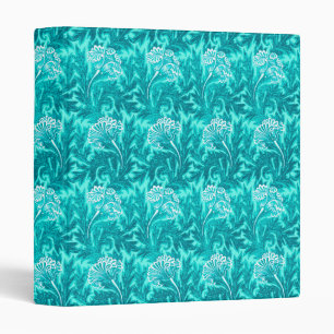 Classeur Jacobean Flower Damask, Turquoise et bleu Turquois