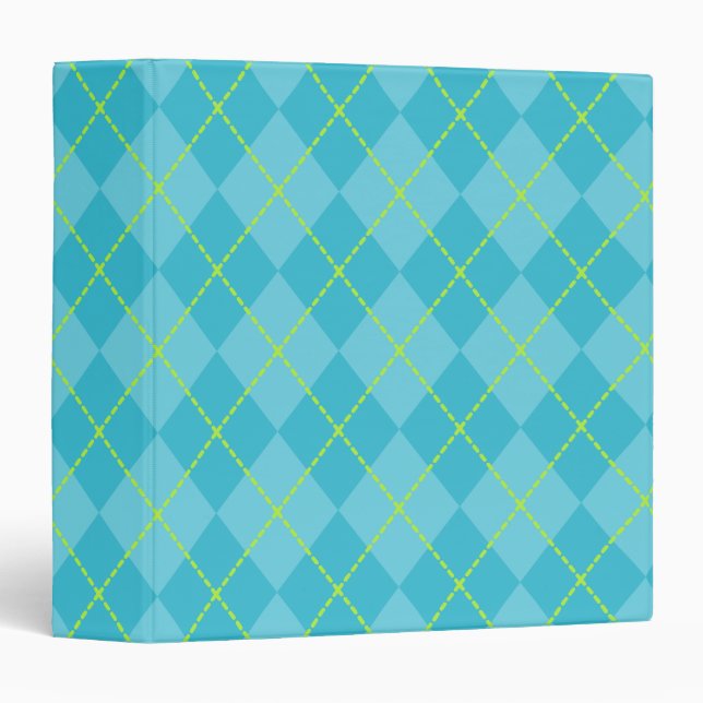 Classeur Jacquard Turquoise (Devant/Côté)