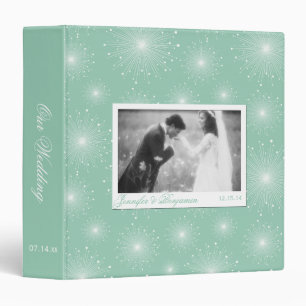Classeur Jade Mint Green Sunbursts Mariage Album blanc