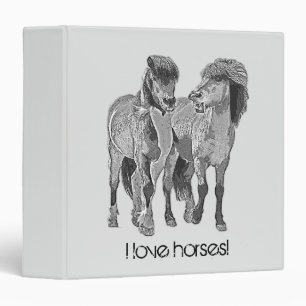 Classeur J'adore les chevaux ! poneys islandais mignons