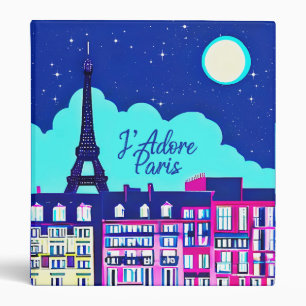 Classeur J'adore Paris - Imaginaire Paris sous une Pleine l