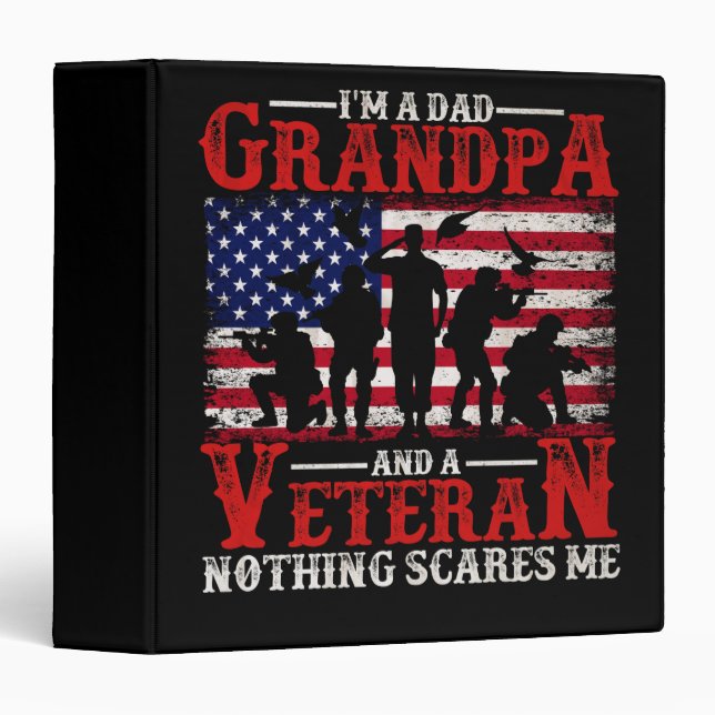 Classeur J'ai Papa Grandpa et Vétéran Nothing scares (Devant/Côté)