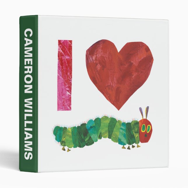 Classeur J'Aime La Caterpillar Très Affamée (Devant/Côté)