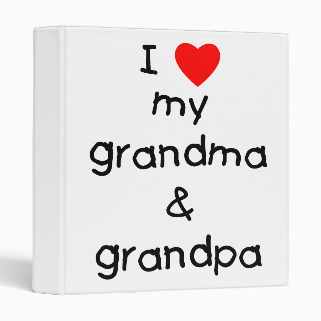 Classeur J'aime ma grand-maman et grand-papa (Devant/Côté)